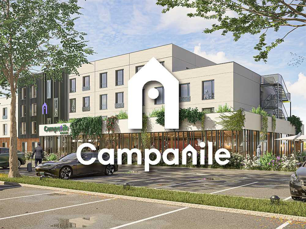 Rendu 3D d'architecture extérieur d'un hôtel Campanile Rendu 3D d'architecture extérieur d'un hôtel Campanile